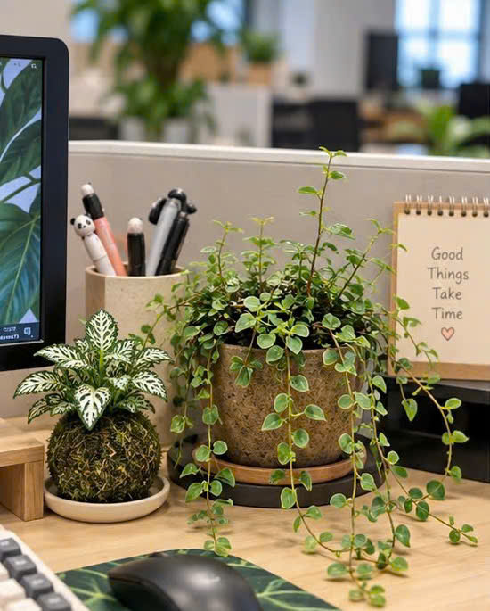 Cây Vảy Ốc Var Cẩm Thạch Phối Chậu Đất Nung Mini - Ảnh 3